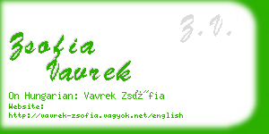 zsofia vavrek business card